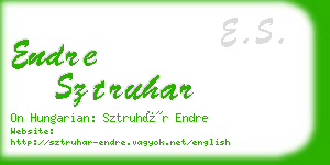 endre sztruhar business card